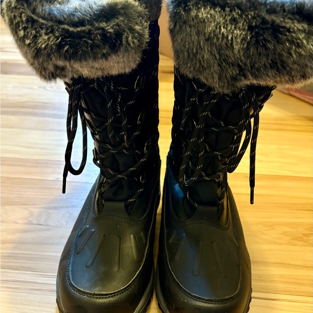 Cozy Black Faux Fur Winter Boots